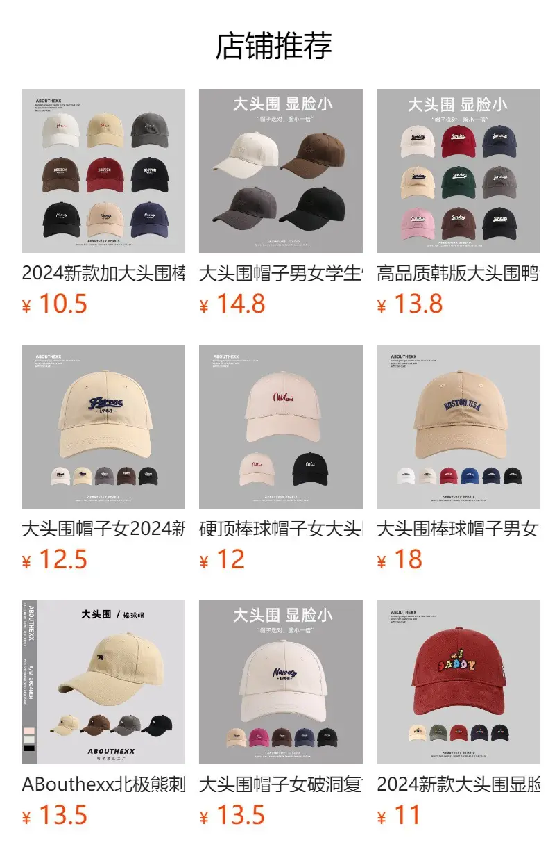 Korean Embroidered Big Head Cap for Men Women — feature 1