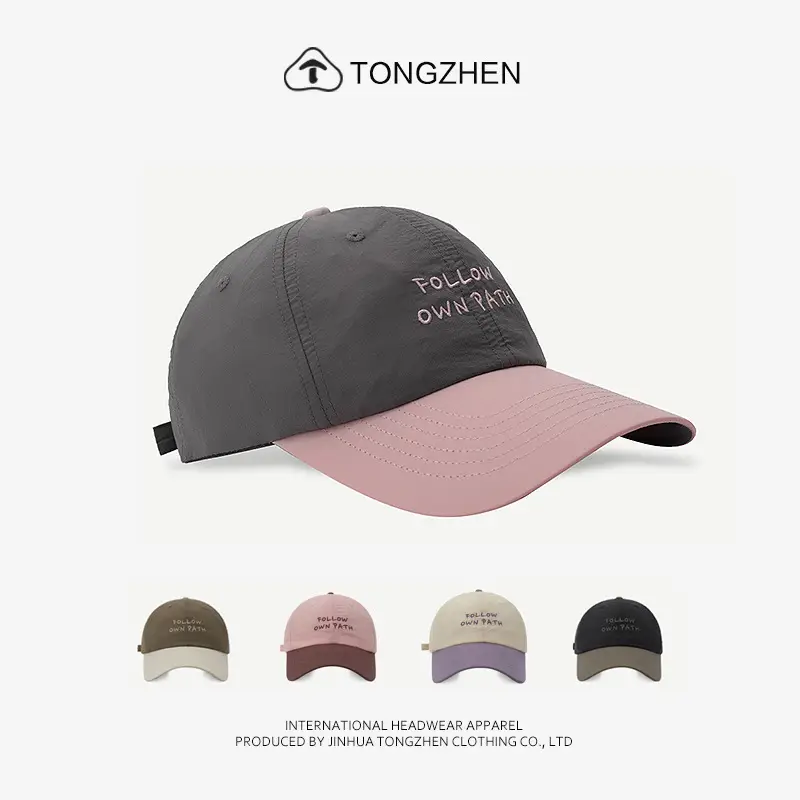 Women's Korean Embroidered Baseball Cap Black Grey - Image 6