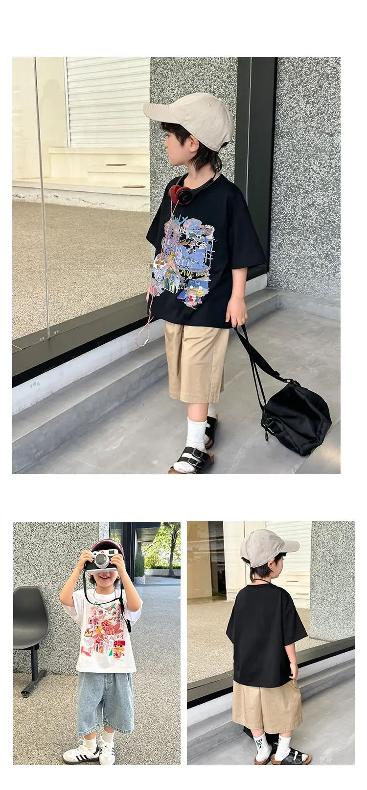 Boys Pure Cotton Graffiti T-Shirt 2026 Summer — feature 8