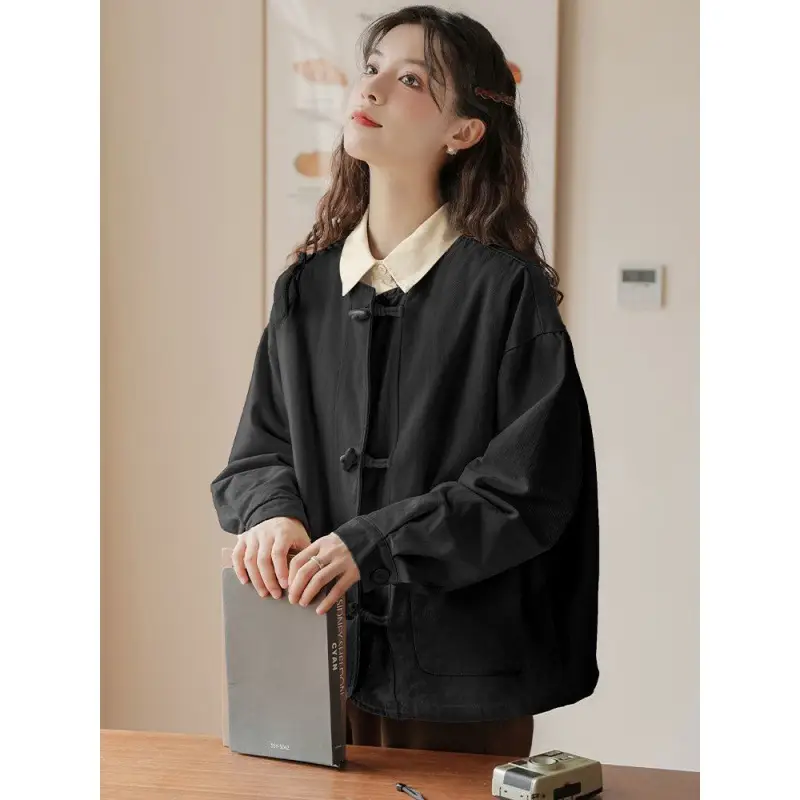 2024 Spring Autumn Winter New Japanese Style College Style Long Sleeve Shirt with Casual Wide Shirt Irregular Top - Image 5