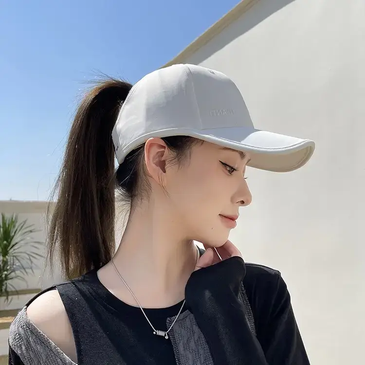 Women's Black Baseball Cap Sunscreen Hat Summer Sports Running Cap - Image 7