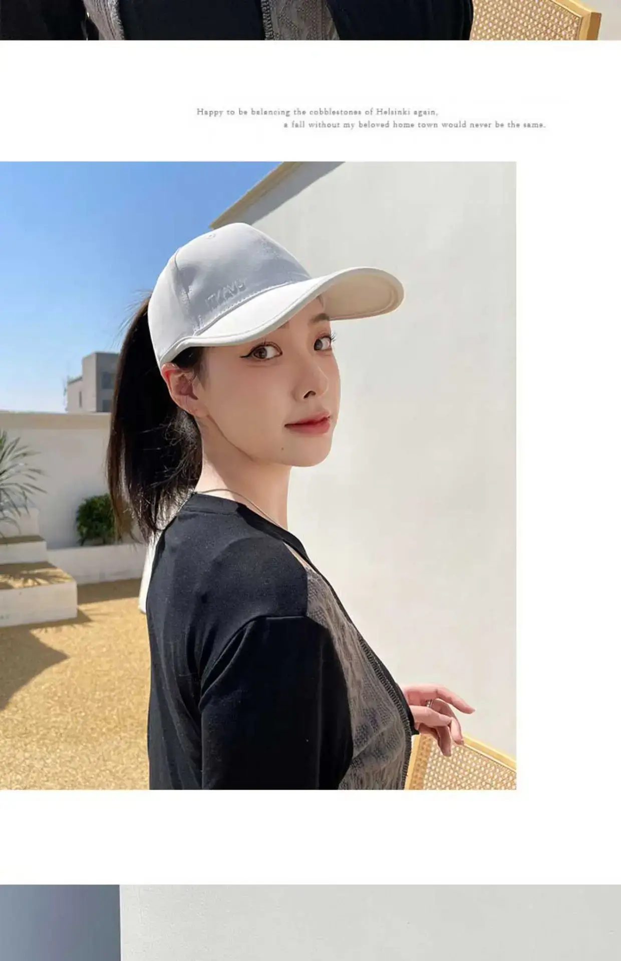 Women's Black Baseball Cap Sunscreen Hat Summer Sports Running Cap — feature 9