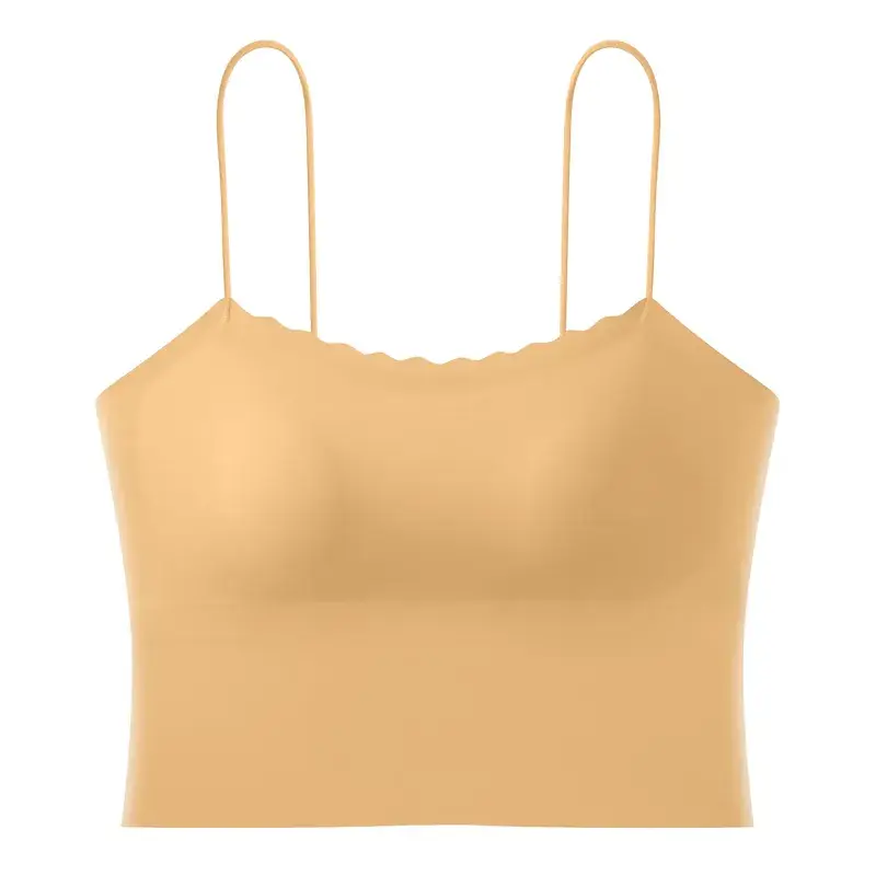 Women's Beige One-Piece Bra with Chest Pad - Image 10