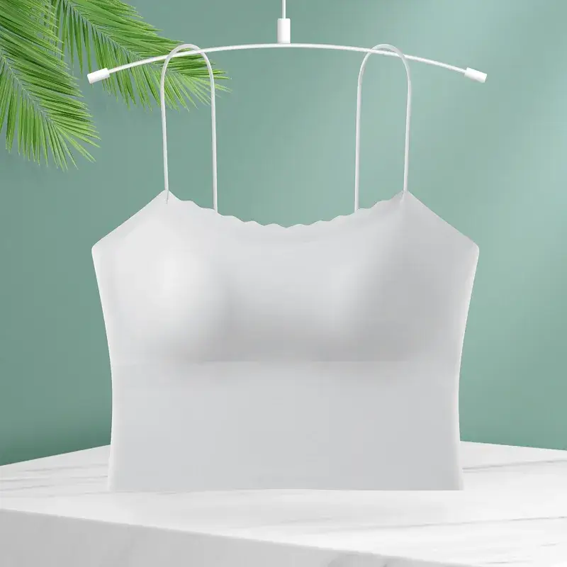 Women's Beige One-Piece Bra with Chest Pad - Image 3