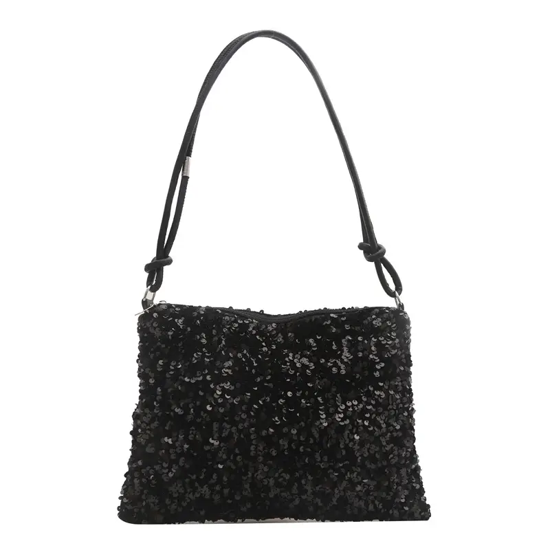 Stylish Sequin Shoulder Bag 2024 New Textile Casual Personalized Simple Crossbody Large Capacity Underarm Women's Trendy Bag