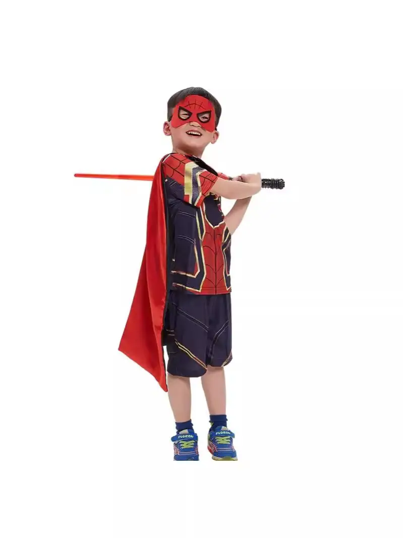 Iron Man Spiderman Captain America Clothes Children's Short-sleeved Summer suit Costsize Costsize June 1 Children's Day