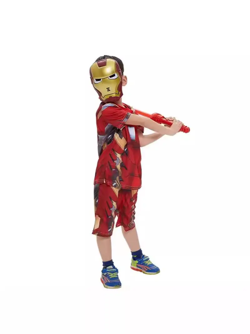 Iron Man Spiderman Captain America Clothes Children's Short-sleeved Summer suit Costsize Costsize June 1 Children's Day