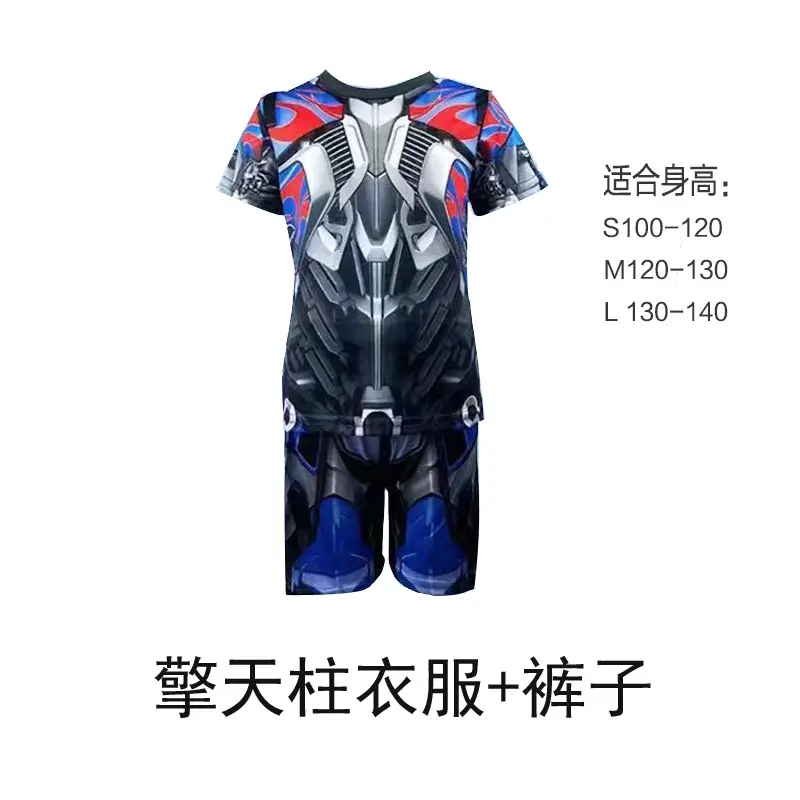 Iron Man Spiderman Captain America Clothes Children's Short-sleeved Summer suit Costsize Costsize June 1 Children's Day