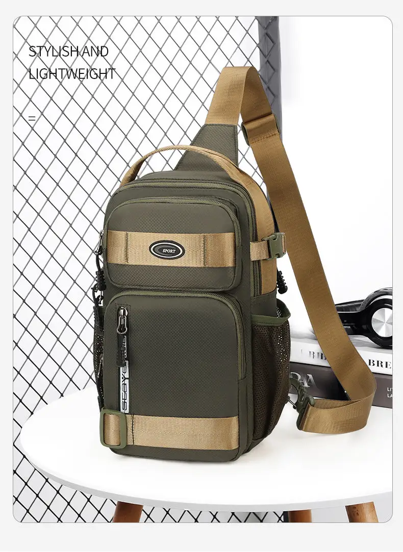 Men's Korean Style Shoulder Bag Large Capacity Grey — feature 1