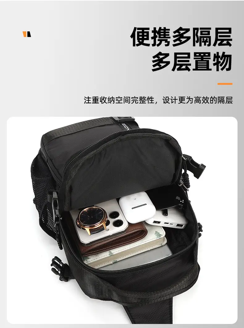 Men's Korean Style Shoulder Bag Large Capacity Grey — feature 7