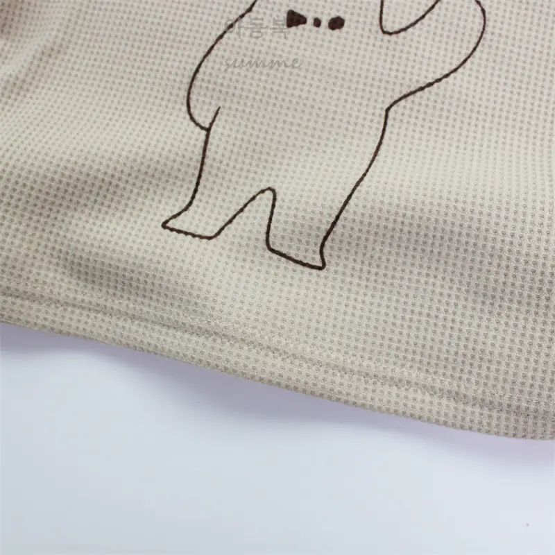 Boys' Korean Print Short Sleeve T-Shirt Beige — feature 17