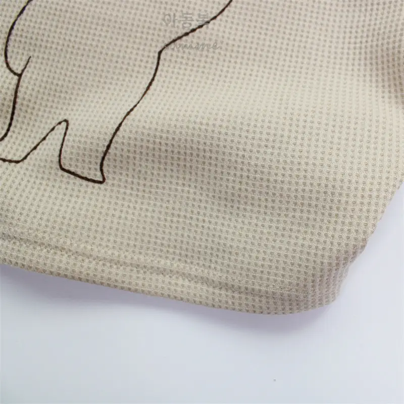 Boys' Korean Print Short Sleeve T-Shirt Beige — feature 18