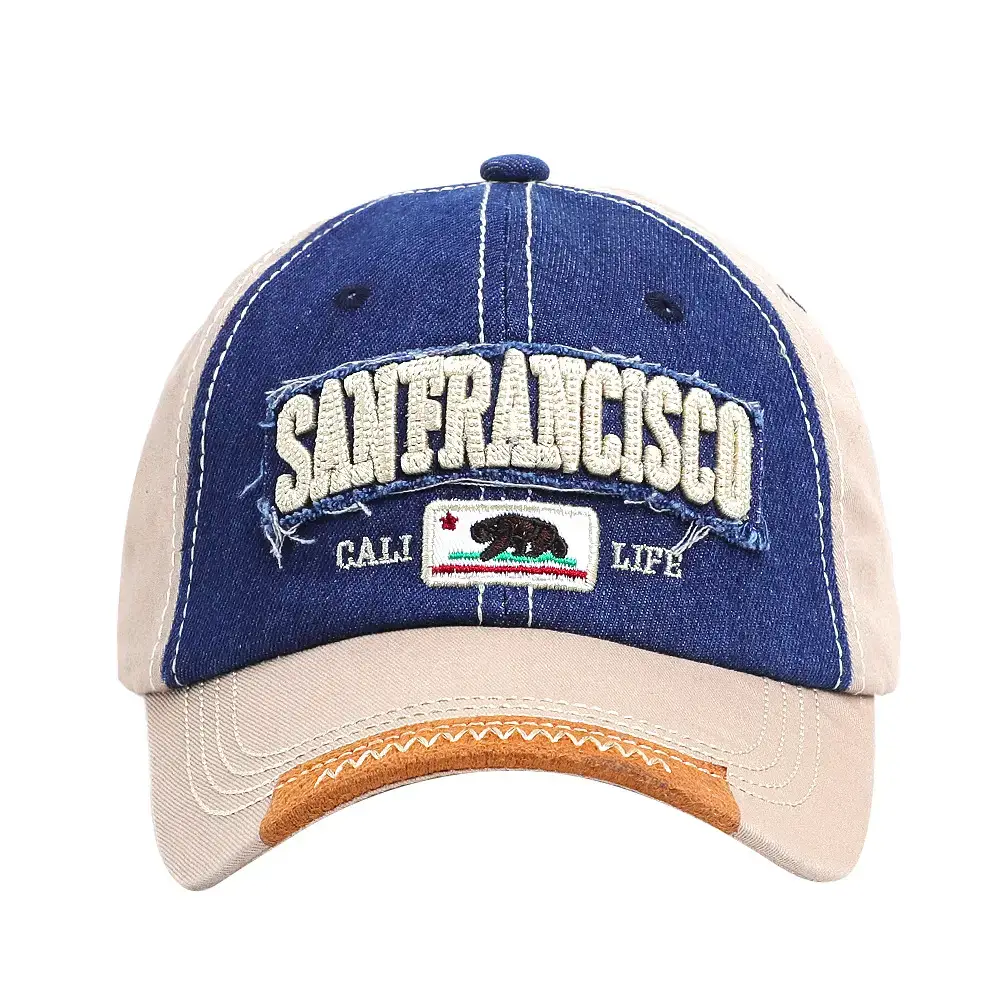Retro Women's Embroidered Letter Baseball Cap Gray - Image 9