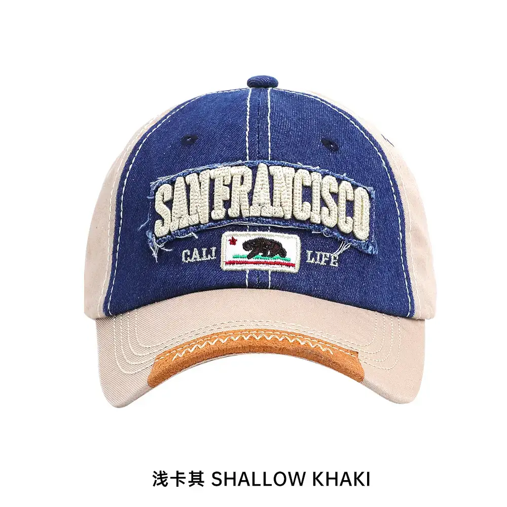 Retro Women's Embroidered Letter Baseball Cap Gray - Image 2