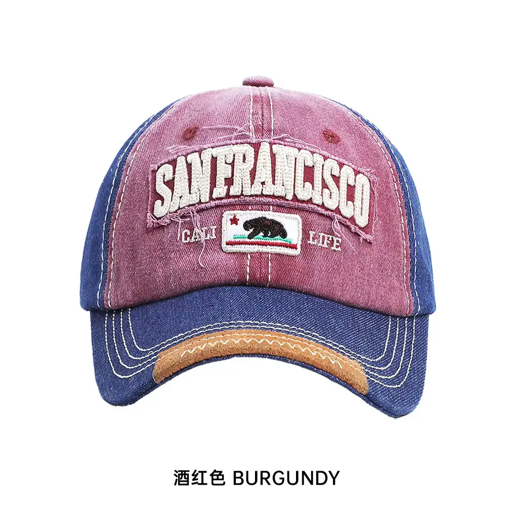 Retro Women's Embroidered Letter Baseball Cap Gray - Image 3