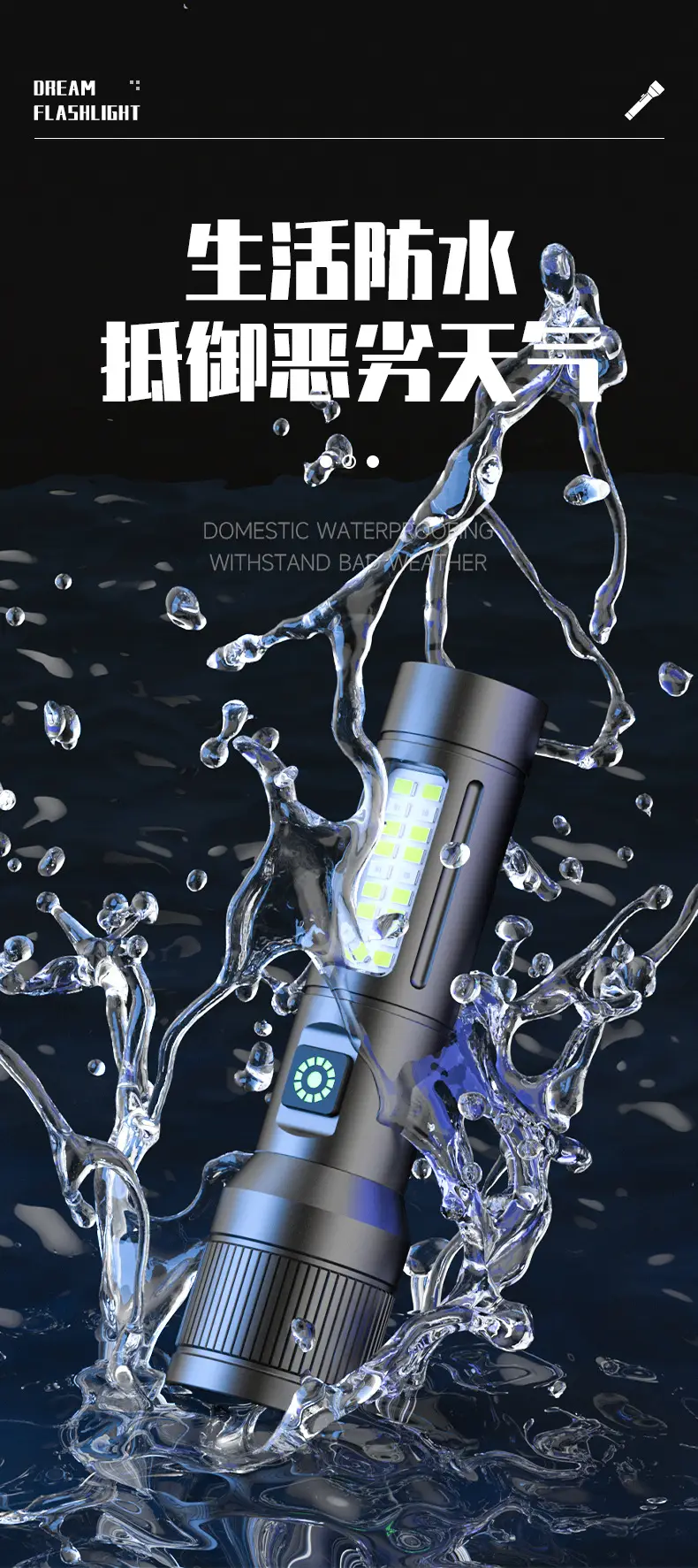 Rechargeable Zoom Flashlight RB-1190 158MM — feature 10