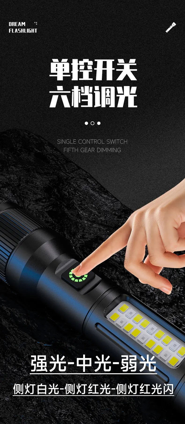 Rechargeable Zoom Flashlight RB-1190 158MM — feature 7