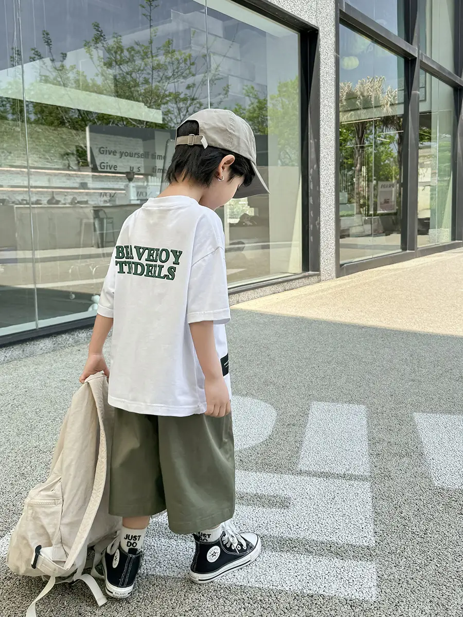 Haima's Boys Pure Cotton Printed T-Shirt White 2026 Summer - Image 6