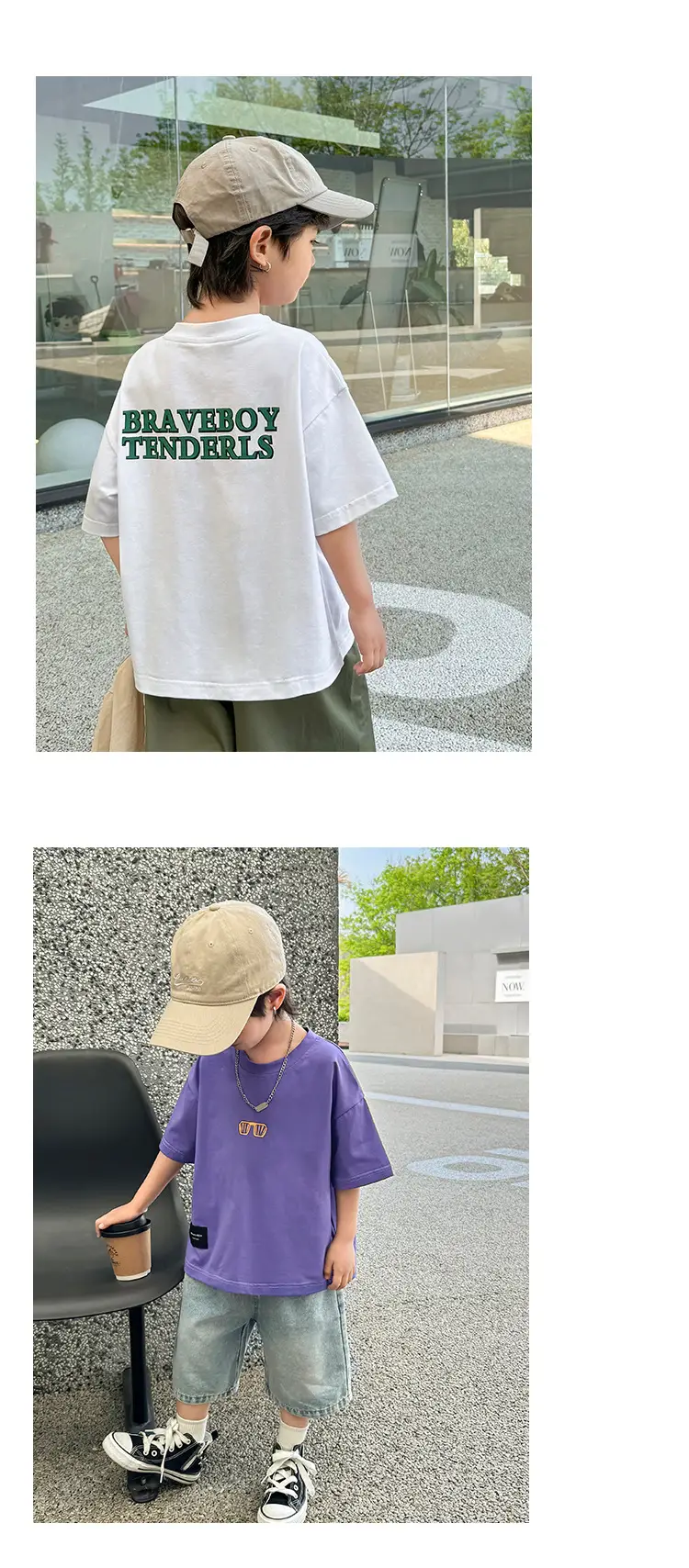 Haima's Boys Pure Cotton Printed T-Shirt White 2026 Summer — feature 11