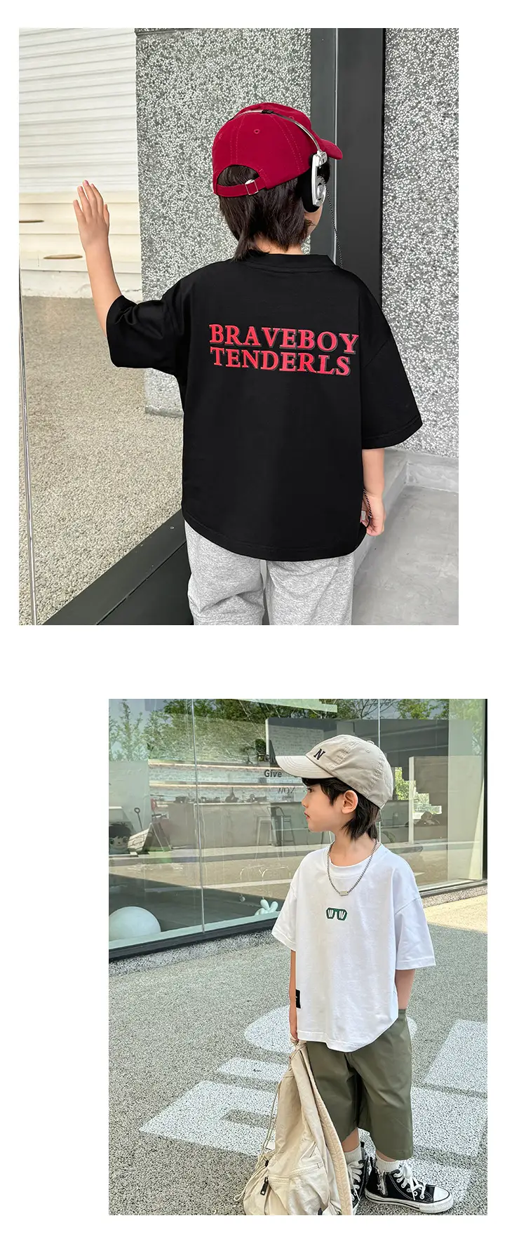 Haima's Boys Pure Cotton Printed T-Shirt White 2026 Summer — feature 12