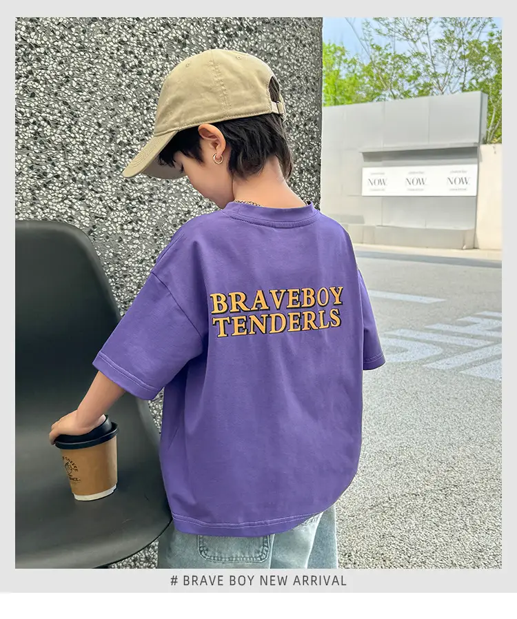 Haima's Boys Pure Cotton Printed T-Shirt White 2026 Summer — feature 2
