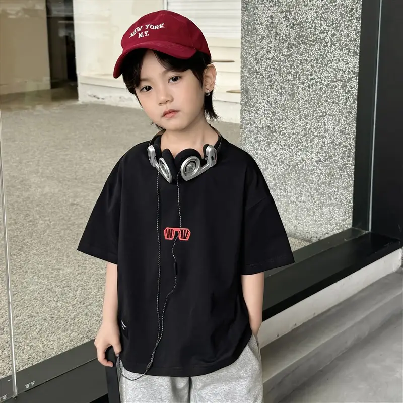 Haima's Boys Pure Cotton Printed T-Shirt White 2026 Summer - Image 2
