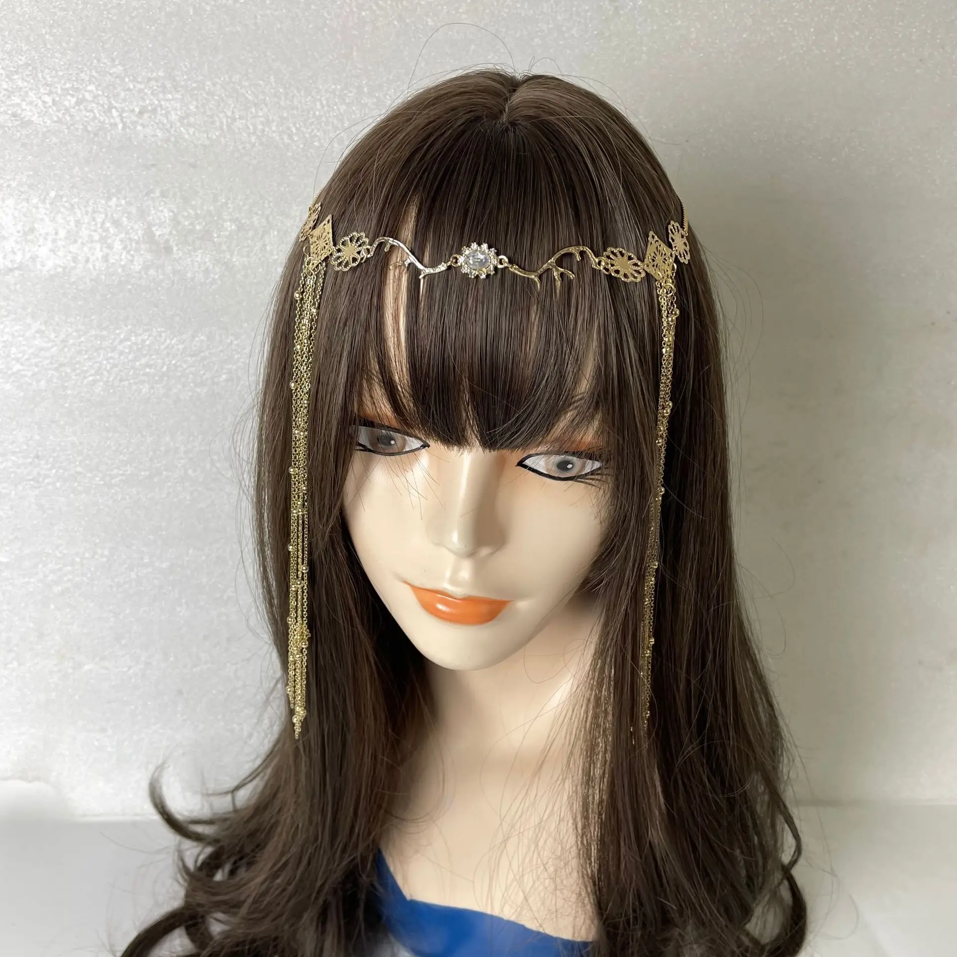 Antique Tassel Hair Ornament with Diamond Chain — feature 11