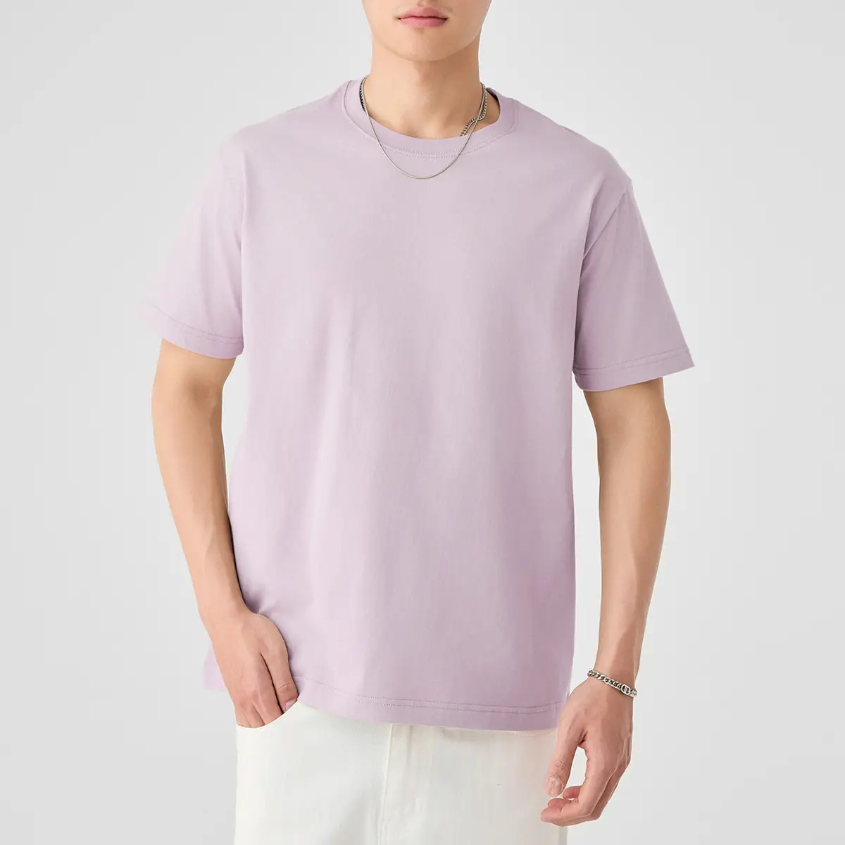 Men's Cream Combed Cotton T-Shirt 230g