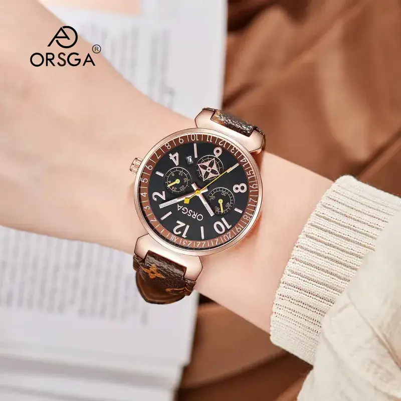 ORSGA Women's Black Quartz Calendar Watch - Image 10