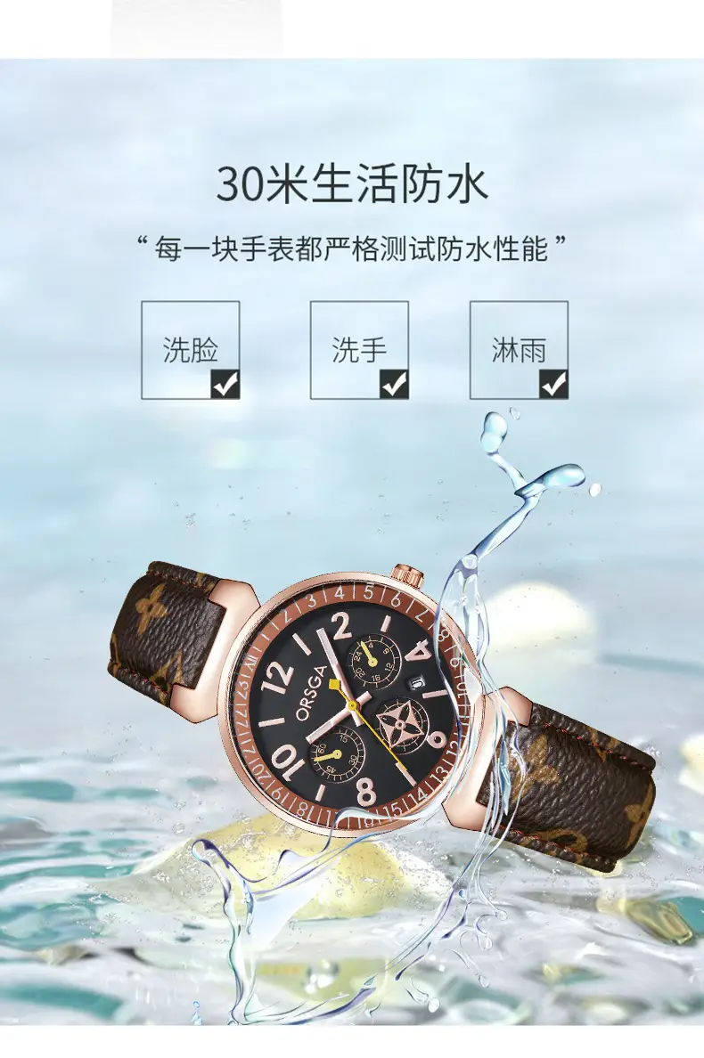 ORSGA Women's Black Quartz Calendar Watch — feature 7