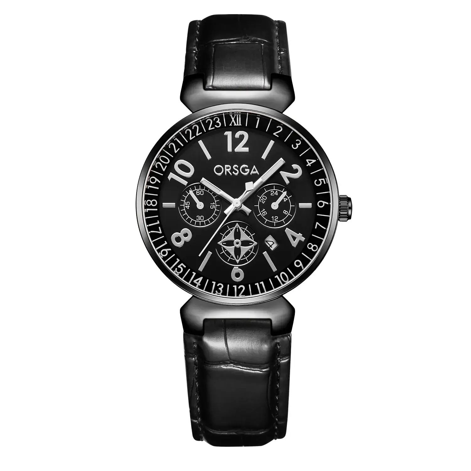 ORSGA Women's Black Quartz Calendar Watch - Image 4