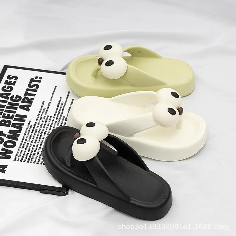 Cross-border summer new women's big-eyed flip-flops slippers wear high-end summer high-end Jinjiang factory wholesale - Image 4