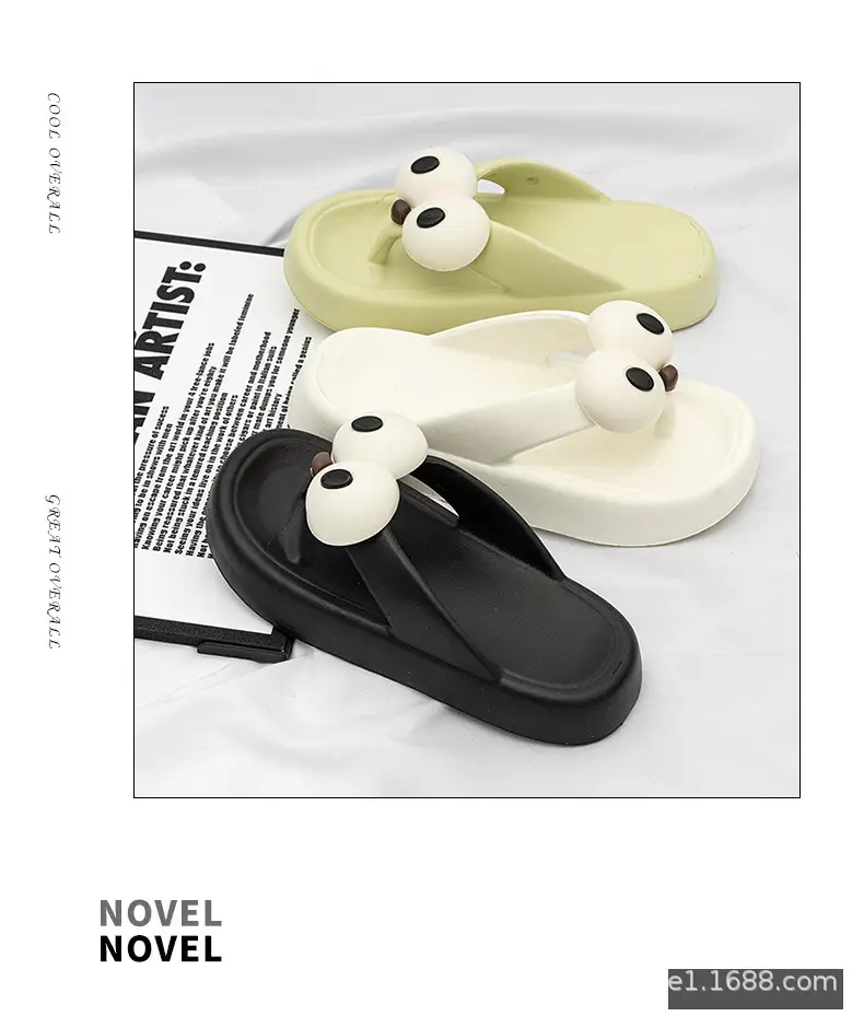 Cross-border summer new women's big-eyed flip-flops slippers wear high-end summer high-end Jinjiang factory wholesale — feature 1