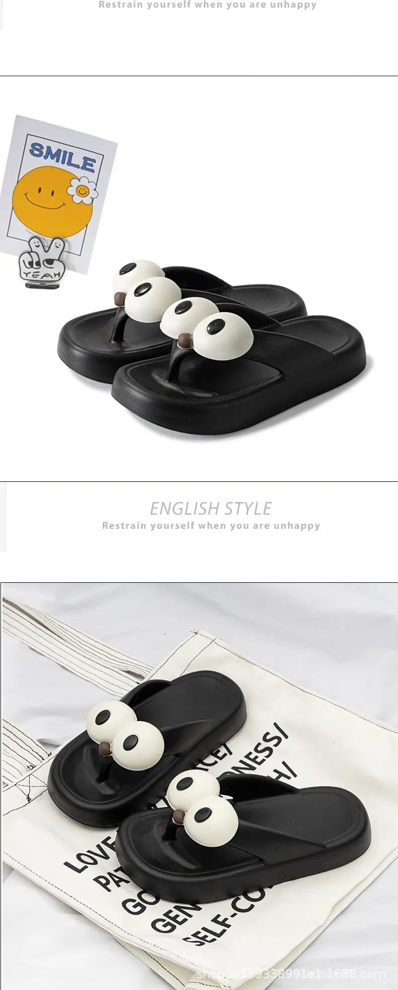 Cross-border summer new women's big-eyed flip-flops slippers wear high-end summer high-end Jinjiang factory wholesale — feature 4
