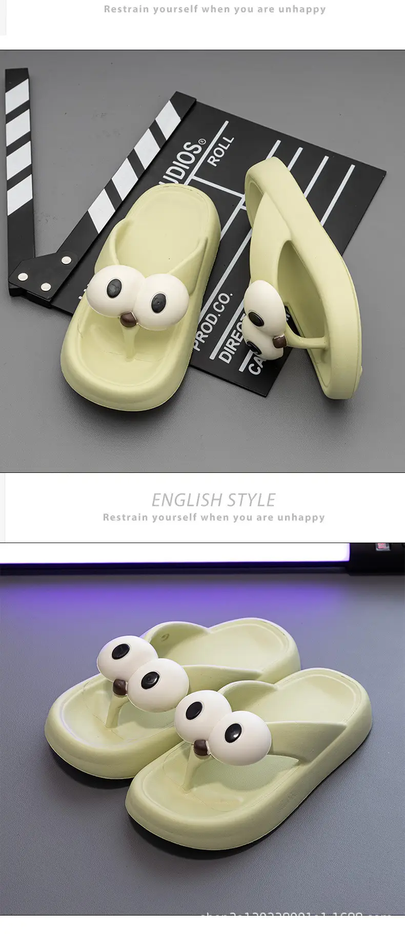 Cross-border summer new women's big-eyed flip-flops slippers wear high-end summer high-end Jinjiang factory wholesale — feature 7