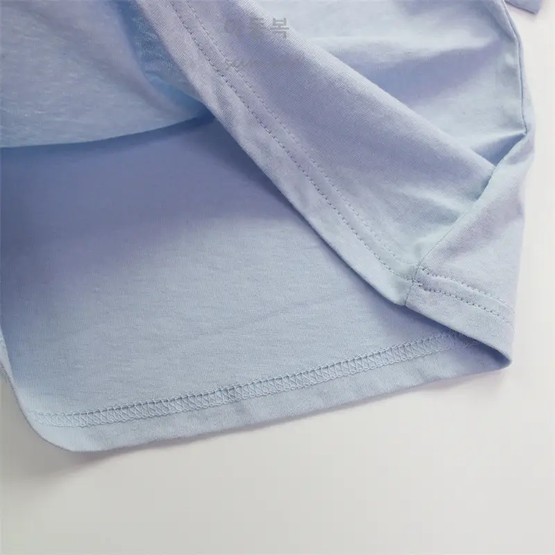 Kids T-Shirt Blue Smile Print Loose Summer Wear — feature 13