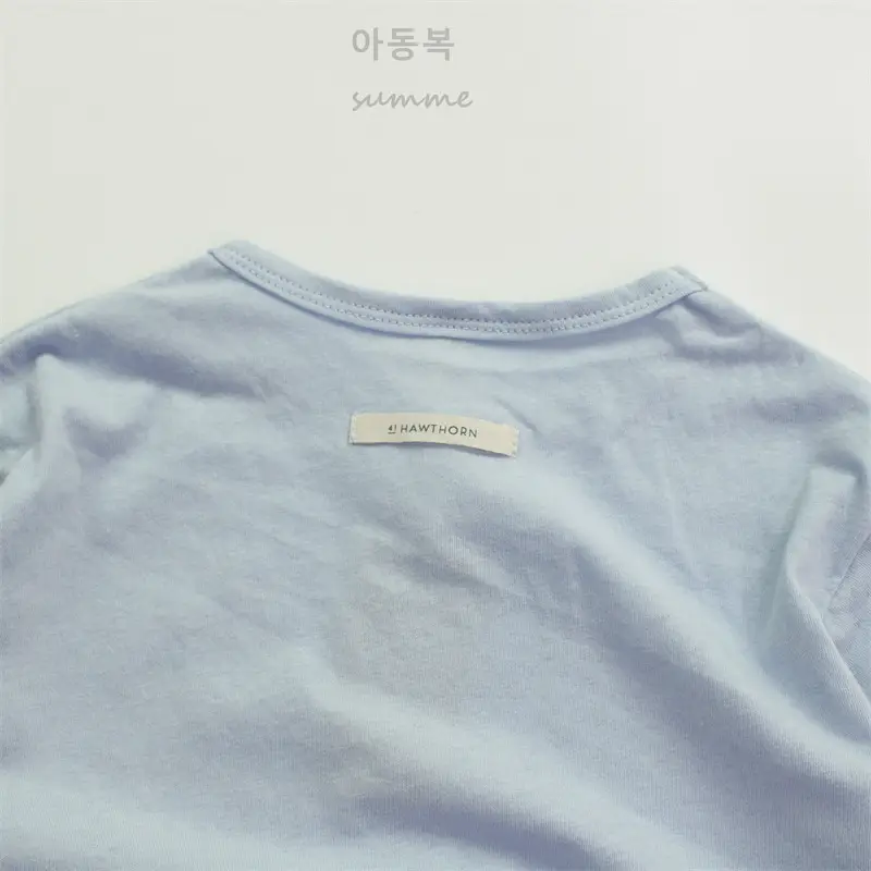 Kids T-Shirt Blue Smile Print Loose Summer Wear — feature 15