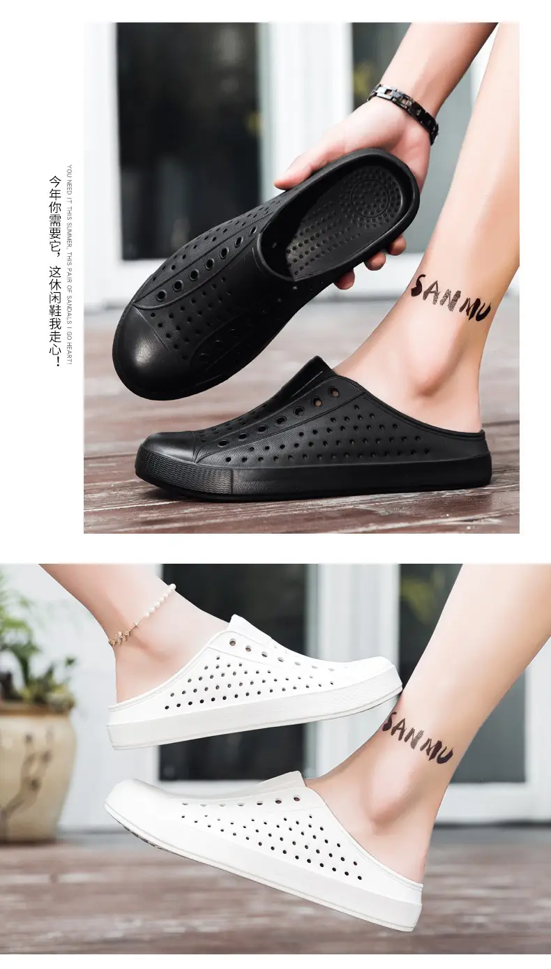 Summer New Couple Men's and Women's Eva Thick-Soled Garden Shoes Baotou Slippers Outer Sandals Wholesale — feature 15
