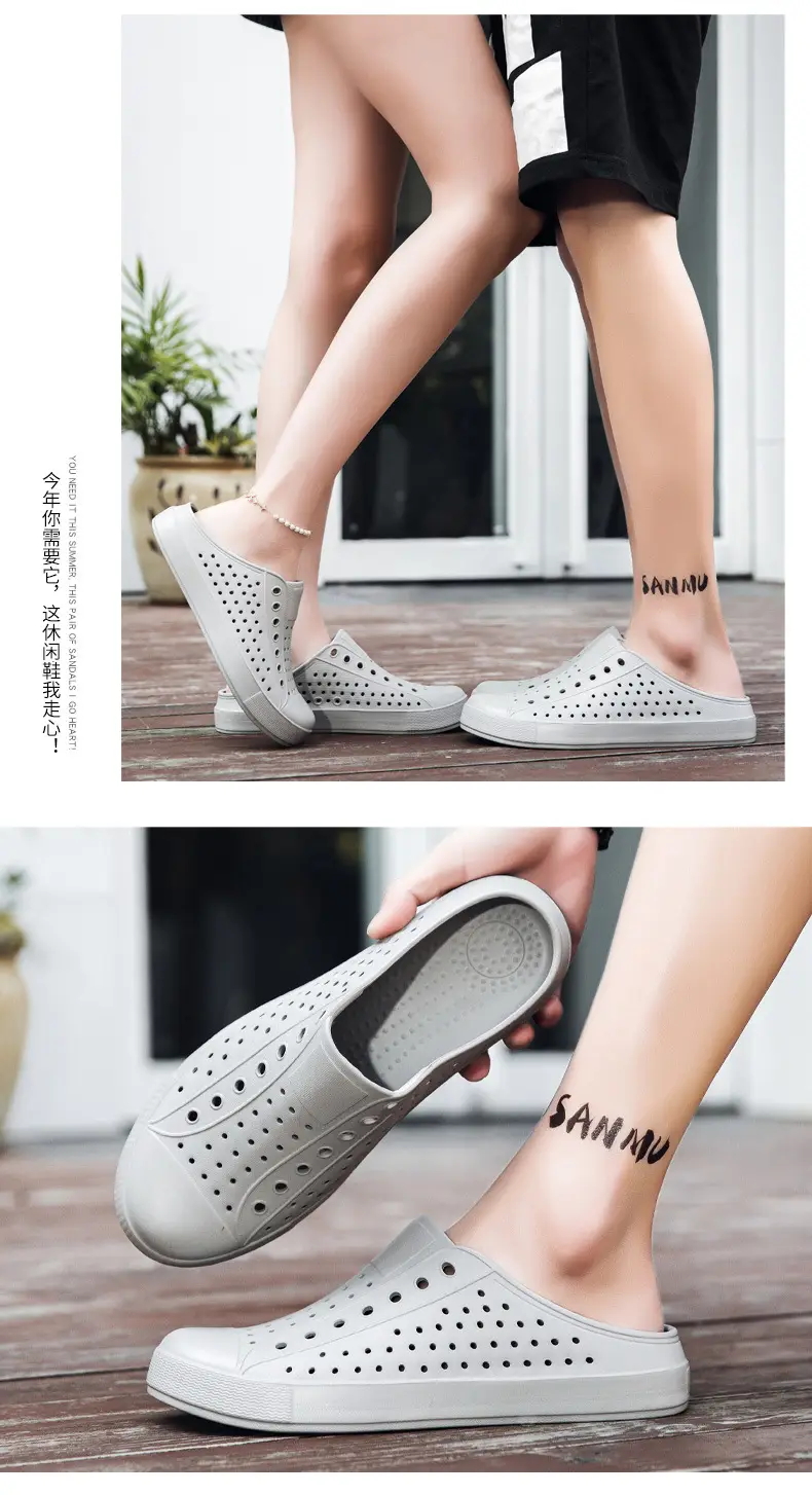 Summer New Couple Men's and Women's Eva Thick-Soled Garden Shoes Baotou Slippers Outer Sandals Wholesale — feature 19