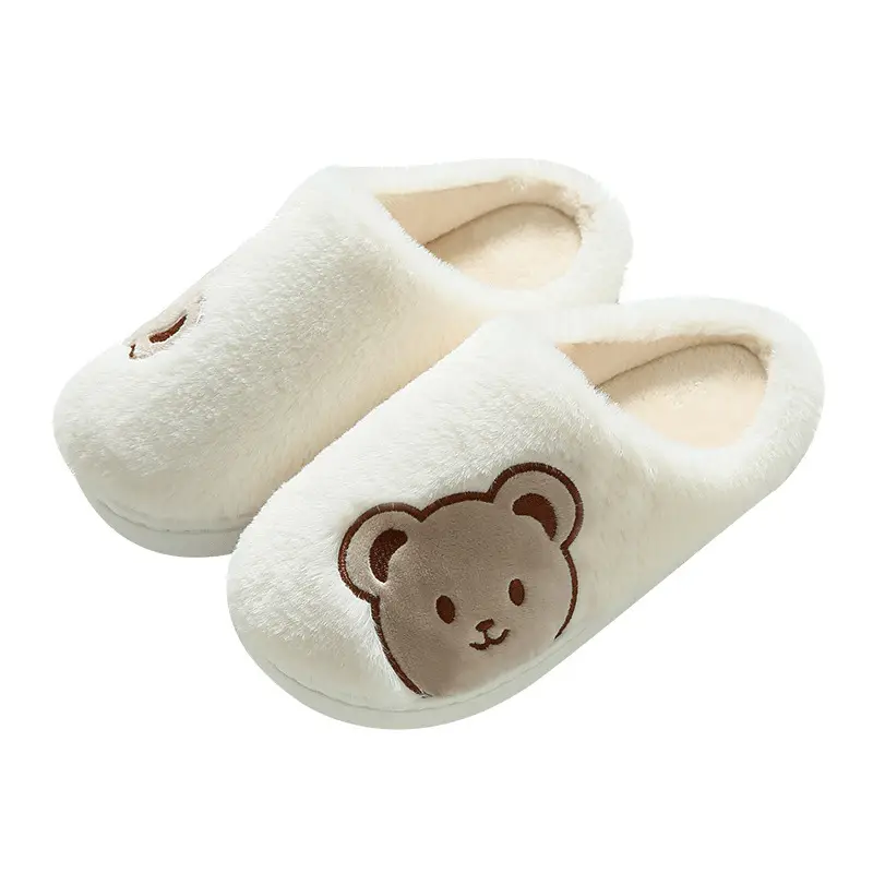 Cotton Slippers for Women, Winter Home Use, Spring and Autumn Indoor Non-Slip Home Warm Slippers, Winter Plush Furry Cartoon Cute for Men