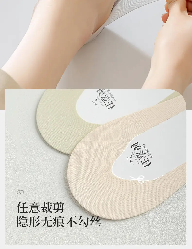 Women's Summer Thin Boat Socks, Non-Slip, Lightweight, Fully Invisible Socks, Pure Cotton Sole, High Heel Socks — feature 21
