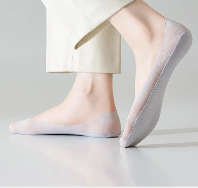 Women's Summer Thin Boat Socks, Non-Slip, Lightweight, Fully Invisible Socks, Pure Cotton Sole, High Heel Socks — feature 24