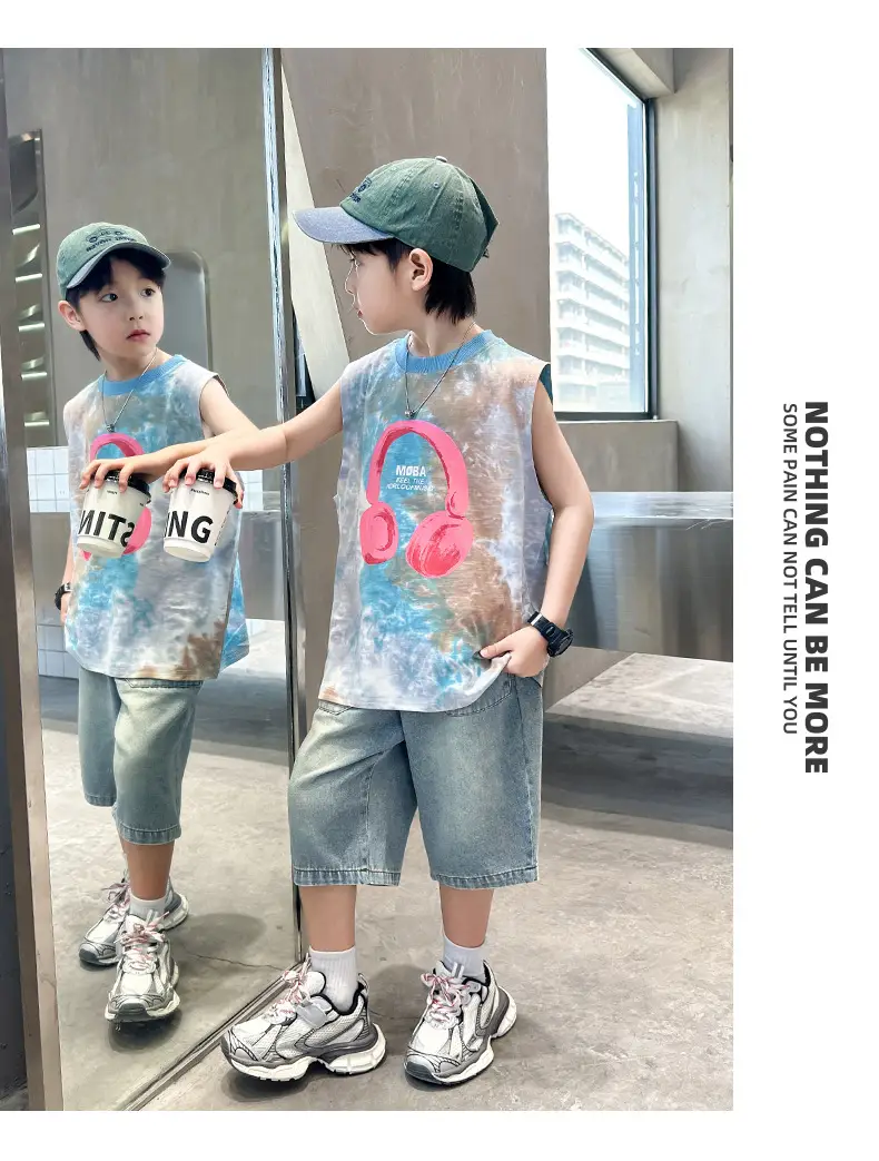 Trendy Boys' Tie-Dye Sleeveless T-Shirt Summer 2025 — feature 11