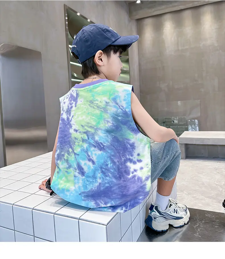 Trendy Boys' Tie-Dye Sleeveless T-Shirt Summer 2025 — feature 16