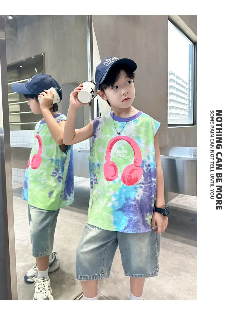 Trendy Boys' Tie-Dye Sleeveless T-Shirt Summer 2025 — feature 17