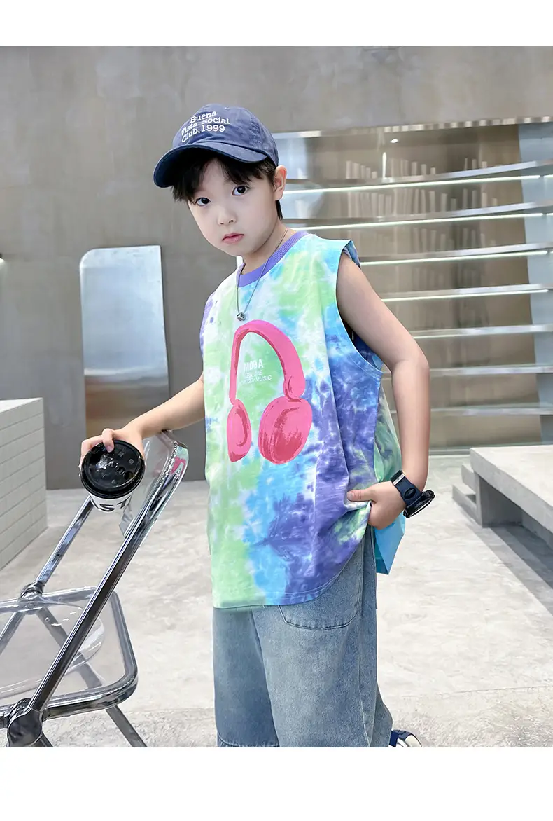 Trendy Boys' Tie-Dye Sleeveless T-Shirt Summer 2025 — feature 19