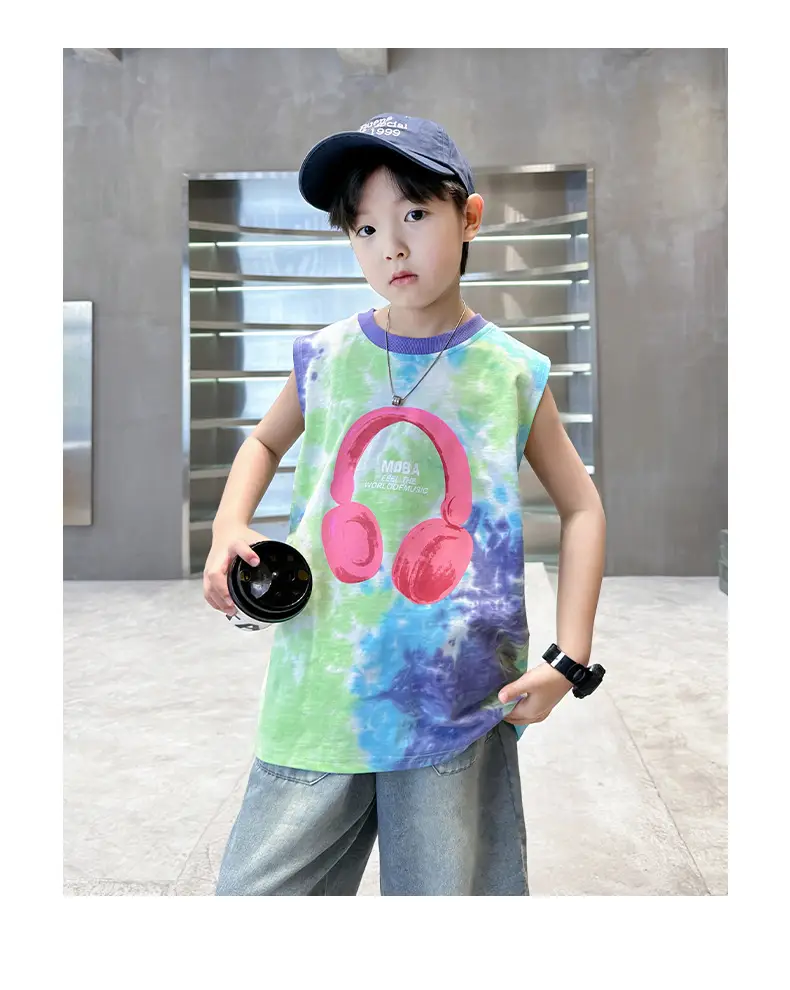Trendy Boys' Tie-Dye Sleeveless T-Shirt Summer 2025 — feature 20