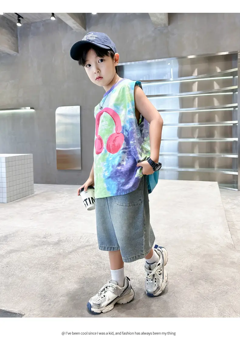 Trendy Boys' Tie-Dye Sleeveless T-Shirt Summer 2025 — feature 21