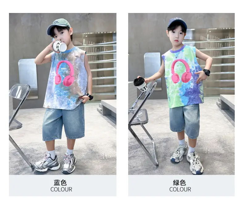 Trendy Boys' Tie-Dye Sleeveless T-Shirt Summer 2025 — feature 4