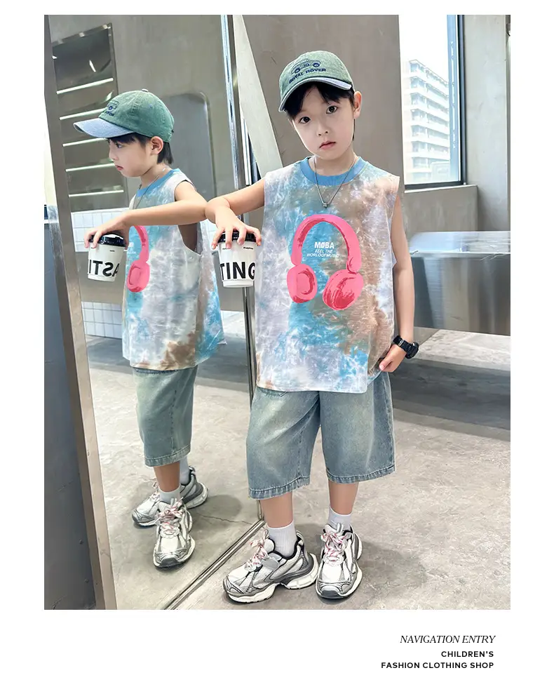 Trendy Boys' Tie-Dye Sleeveless T-Shirt Summer 2025 — feature 8
